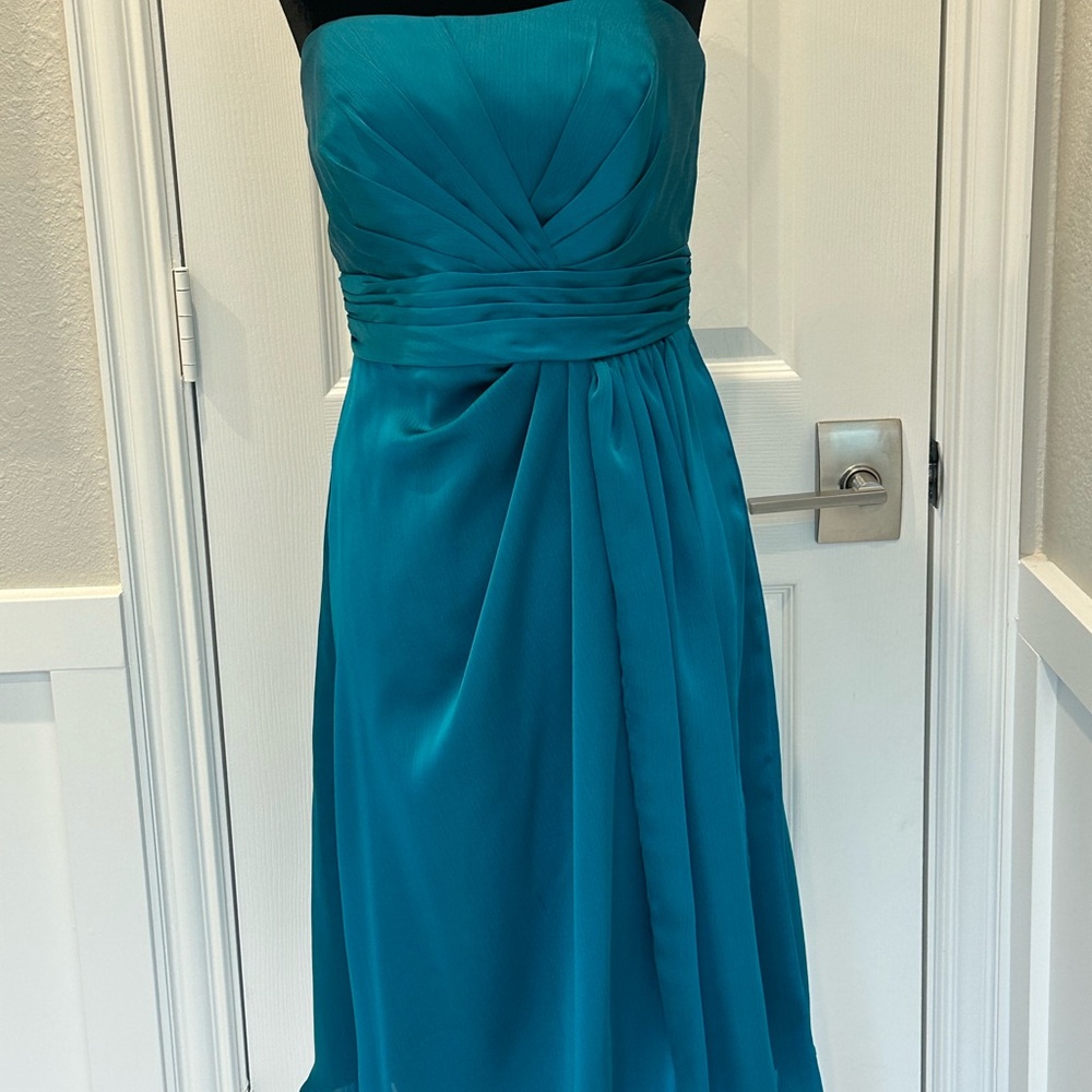 Priscilla of Boston Strapless Teal Dress